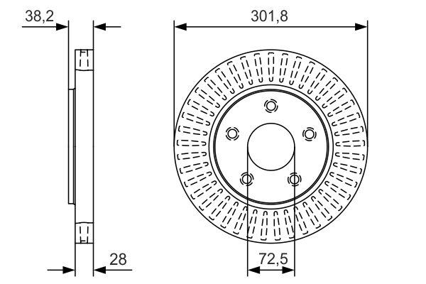 BOSCH 0 986 479 B17 féktárcsa