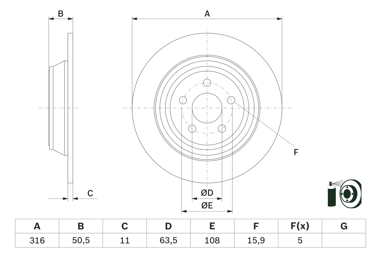 BOSCH 0 986 479 D47 Discofreno-Discofreno-Ricambi Euro