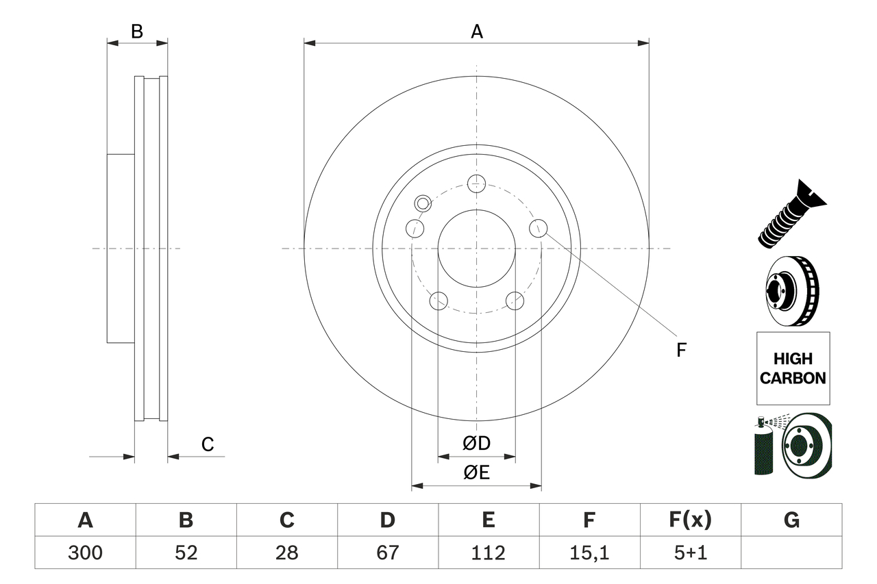 BOSCH 0 986 479 D57 féktárcsa