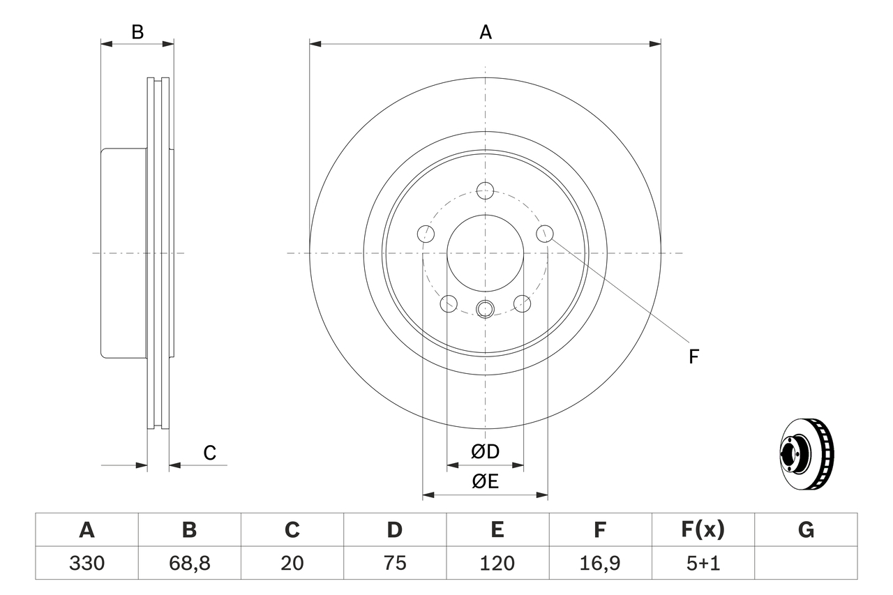 BOSCH 0 986 479 D58 Discofreno-Discofreno-Ricambi Euro