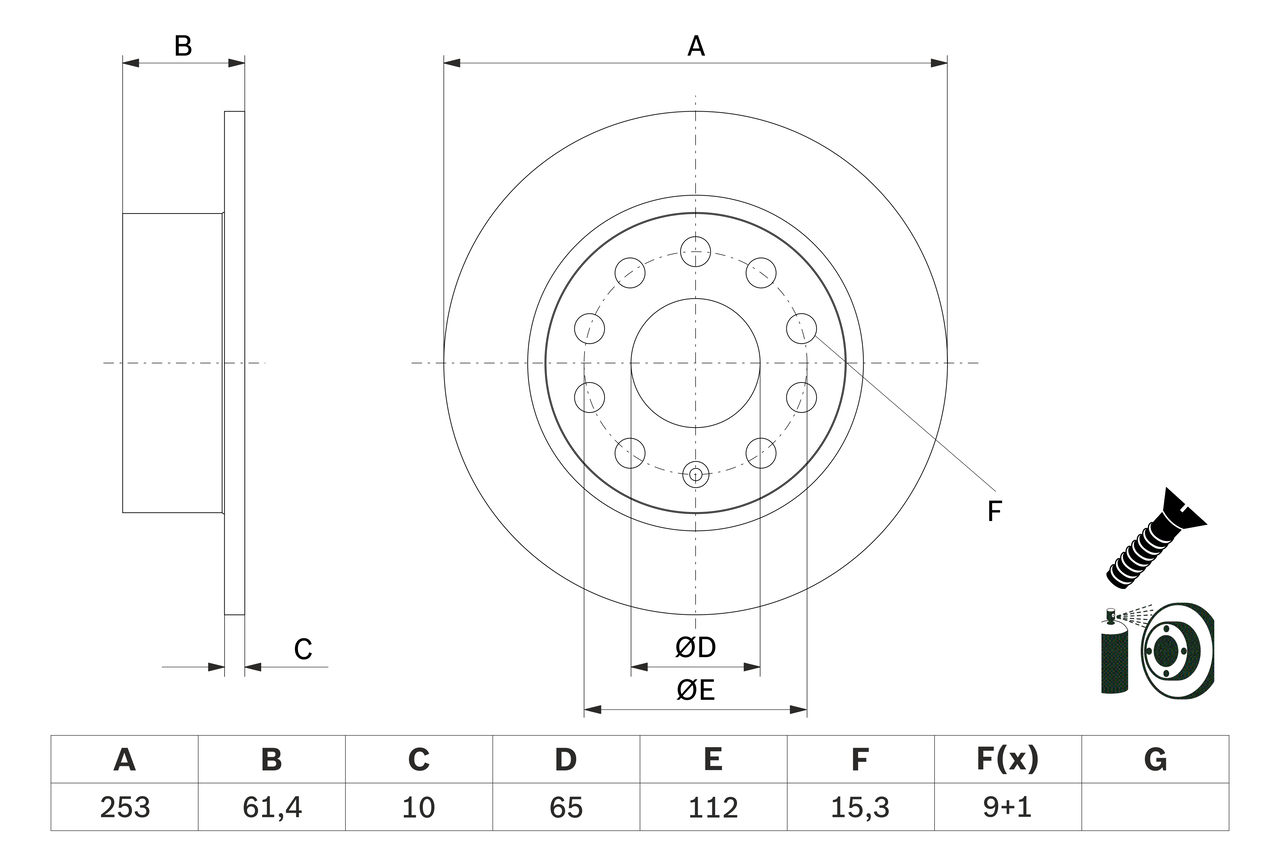 BOSCH 0 986 479 E00 féktárcsa