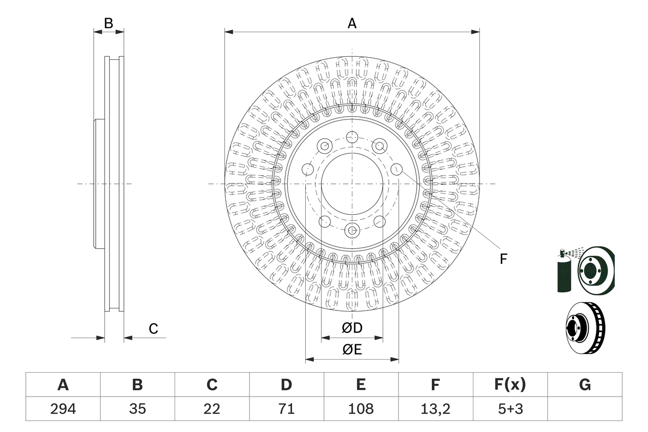 BOSCH 0 986 479 E32 féktárcsa