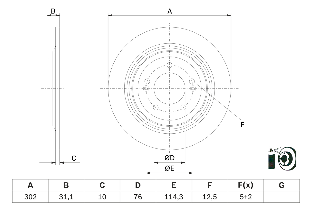 BOSCH 0 986 479 E46 féktárcsa