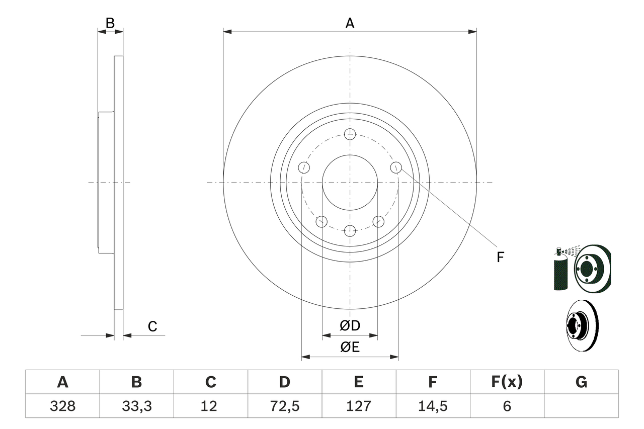 BOSCH 0 986 479 E57 féktárcsa