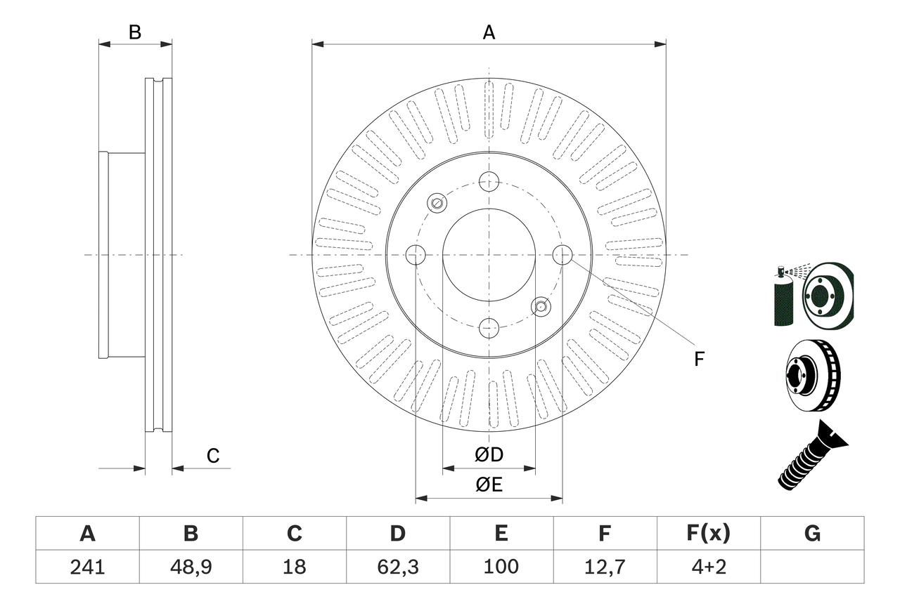 BOSCH 0 986 479 E73 féktárcsa