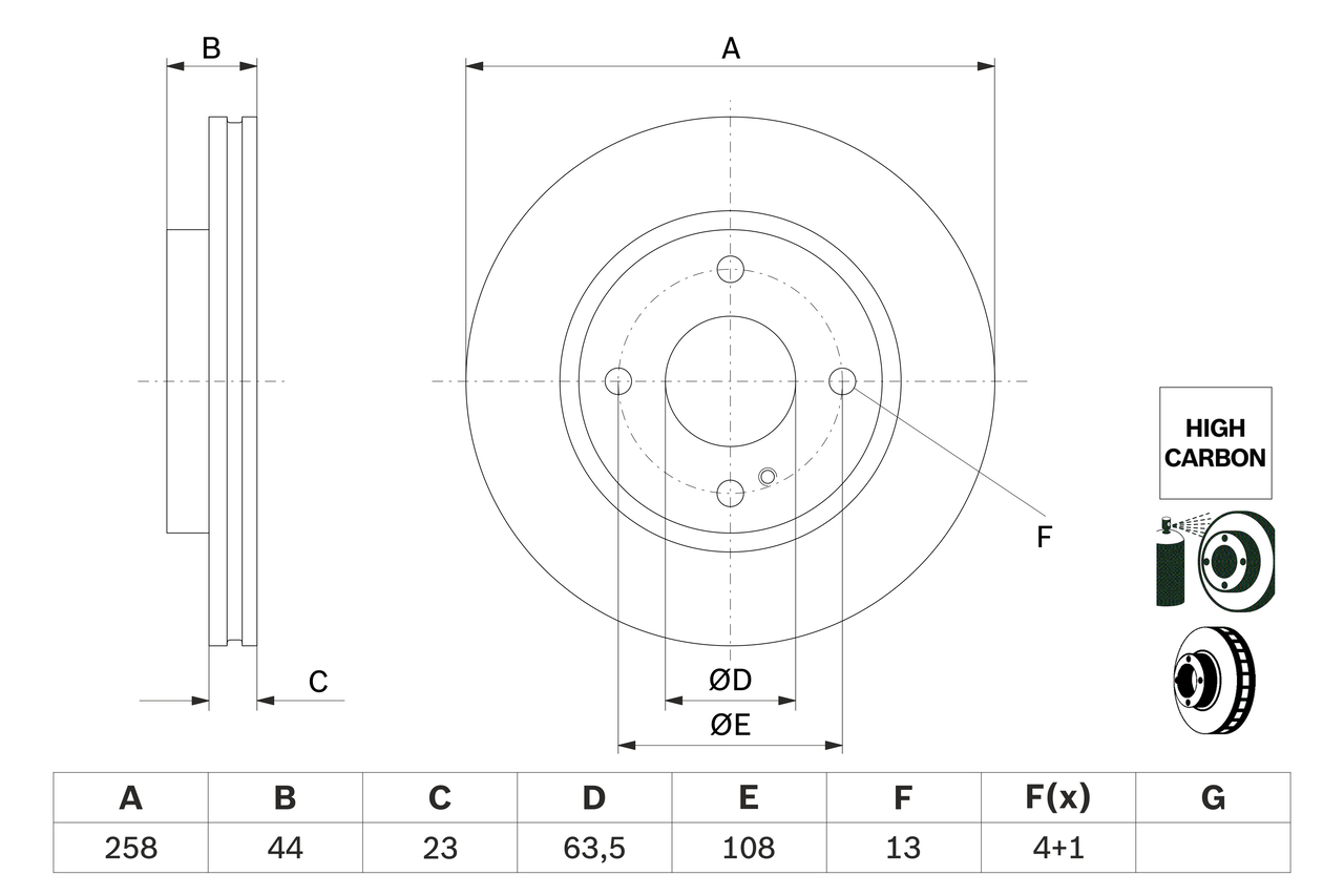 BOSCH 0 986 479 E80 Discofreno-Discofreno-Ricambi Euro