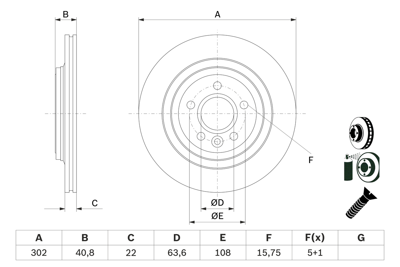 BOSCH 0 986 479 E85 Discofreno-Discofreno-Ricambi Euro