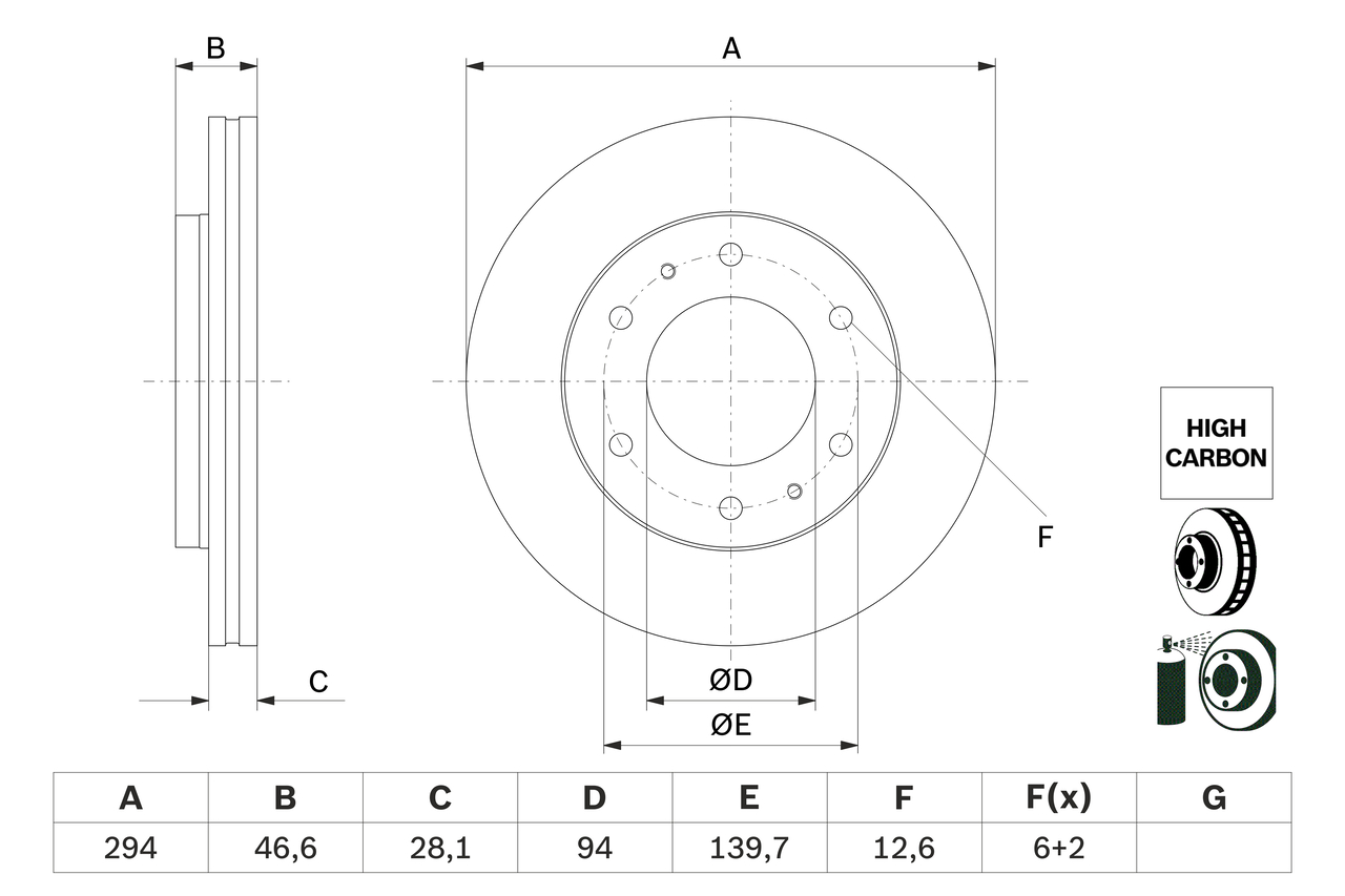 BOSCH 0 986 479 E93 féktárcsa