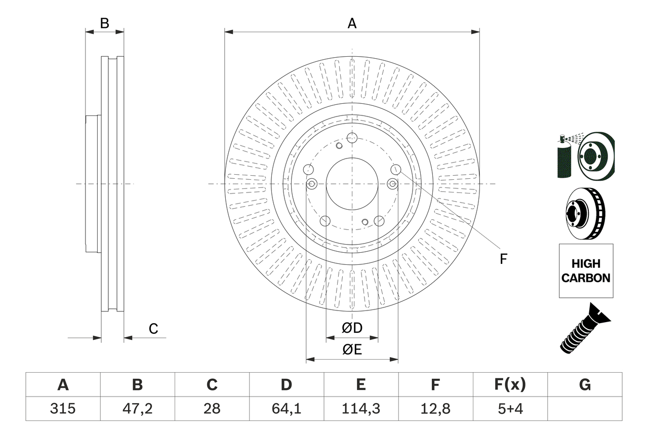 BOSCH 0 986 479 F12 féktárcsa