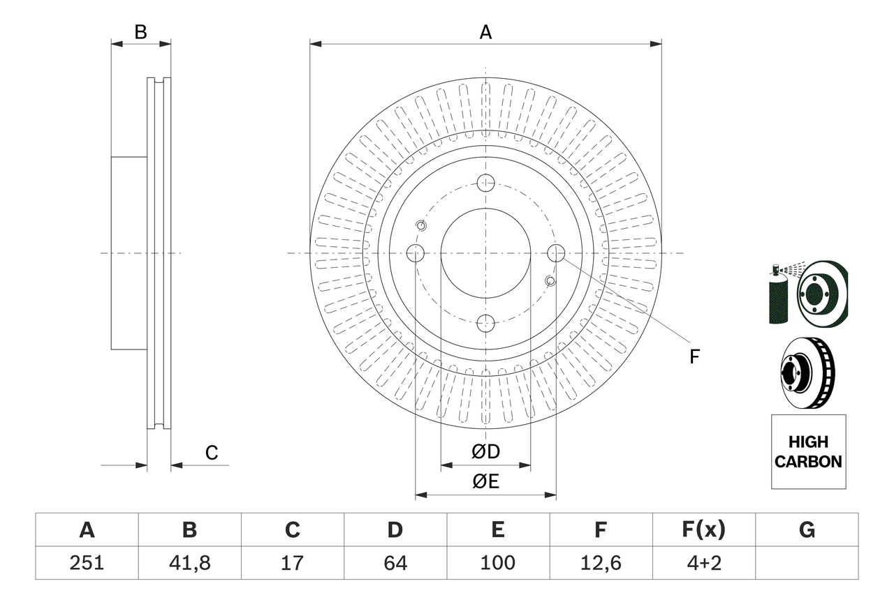 BOSCH 0 986 479 F14 Discofreno-Discofreno-Ricambi Euro