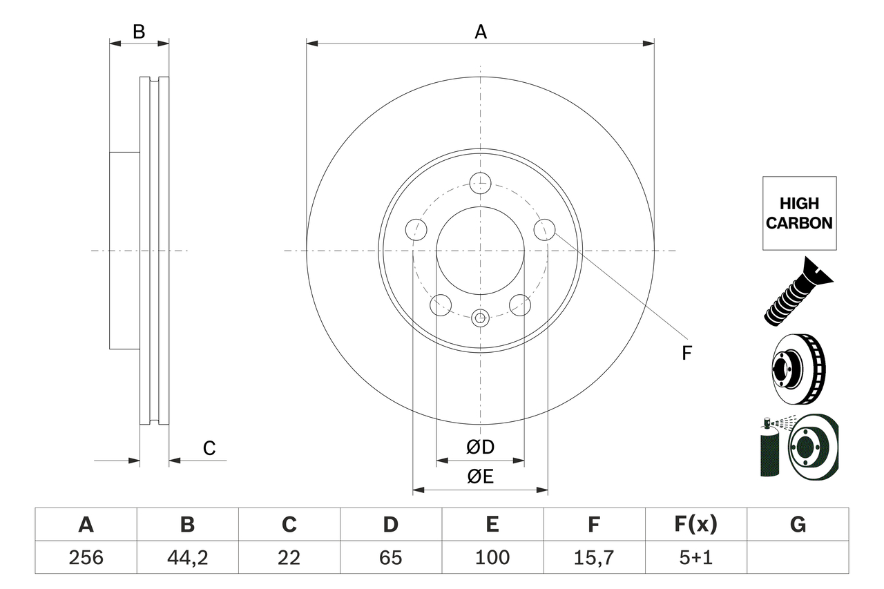 BOSCH 0 986 479 F32 féktárcsa