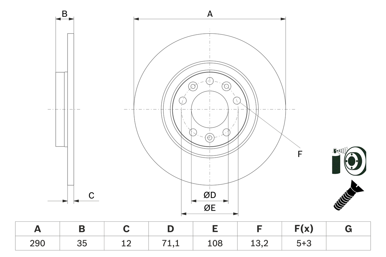 BOSCH 0 986 479 F52 Discofreno-Discofreno-Ricambi Euro