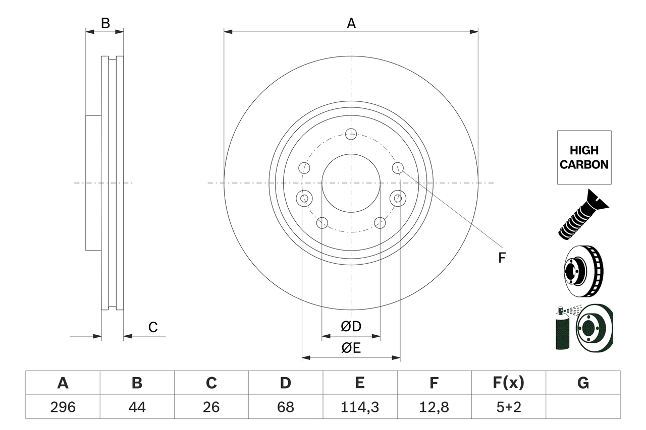 BOSCH 0 986 479 F71 féktárcsa