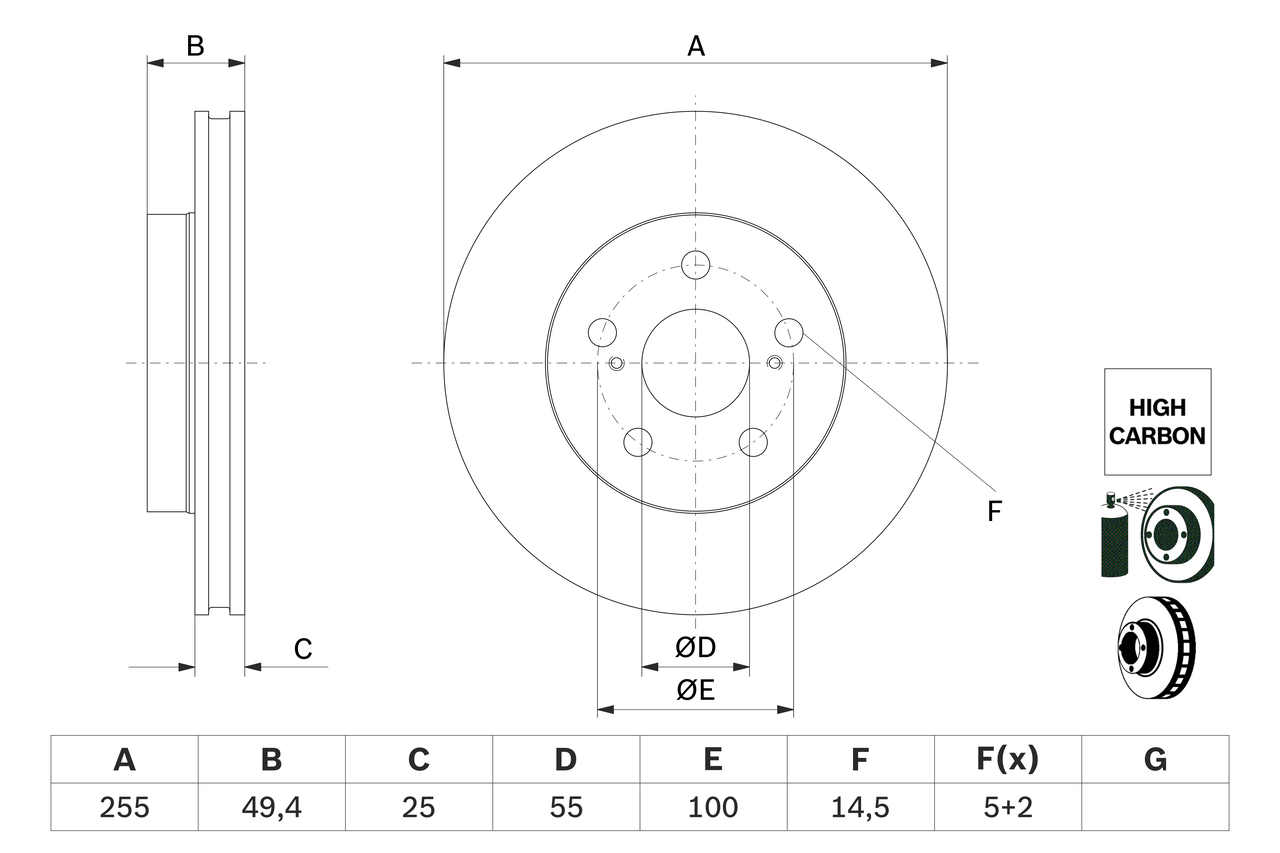 BOSCH 0 986 479 F72 Discofreno-Discofreno-Ricambi Euro