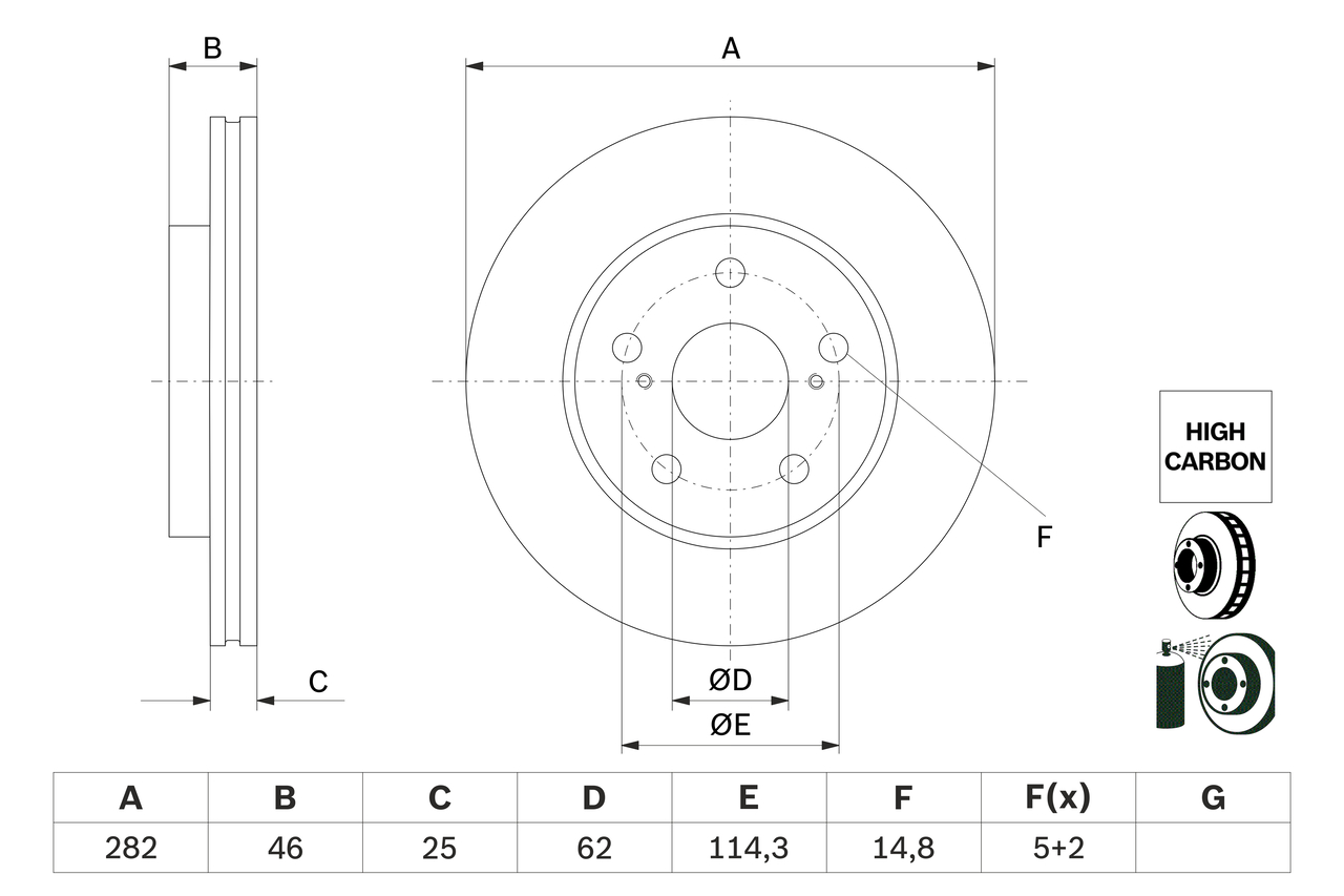 BOSCH 0 986 479 F92 féktárcsa