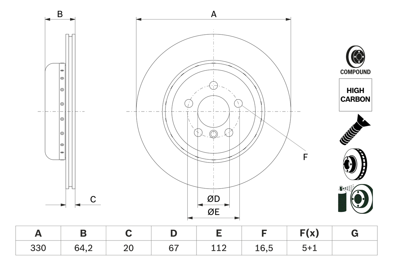 BOSCH 0 986 479 G14 féktárcsa