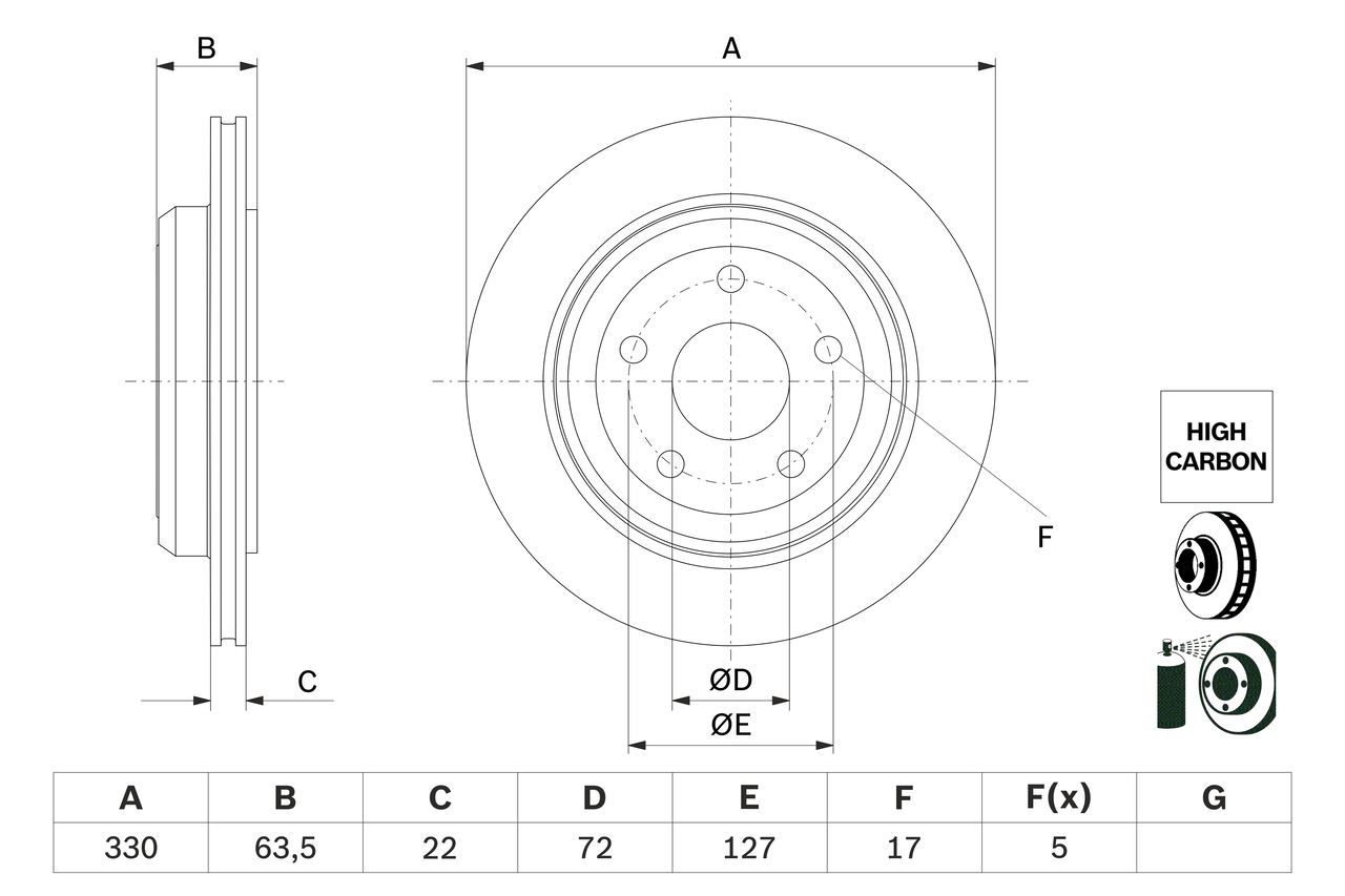 BOSCH 0 986 479 G84 féktárcsa