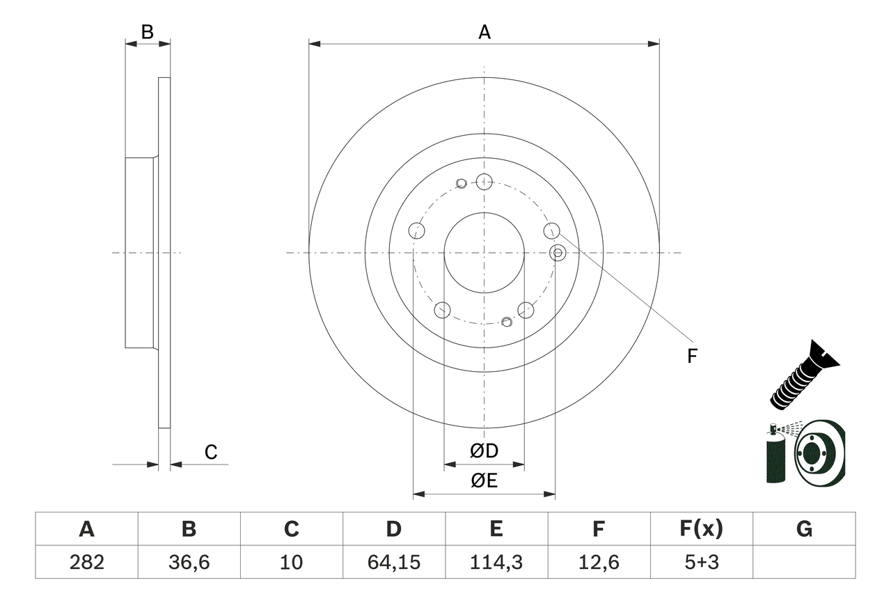 BOSCH 0 986 479 G90 féktárcsa