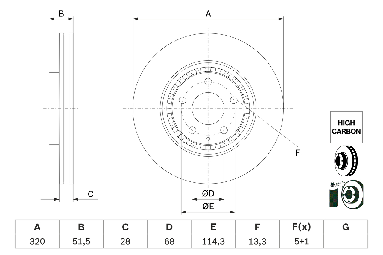 BOSCH 0 986 479 H02 féktárcsa