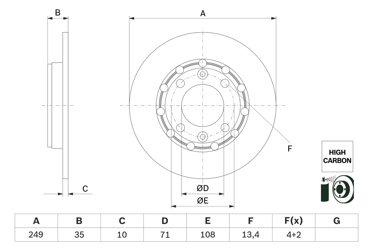 BOSCH 0 986 479 H15 féktárcsa