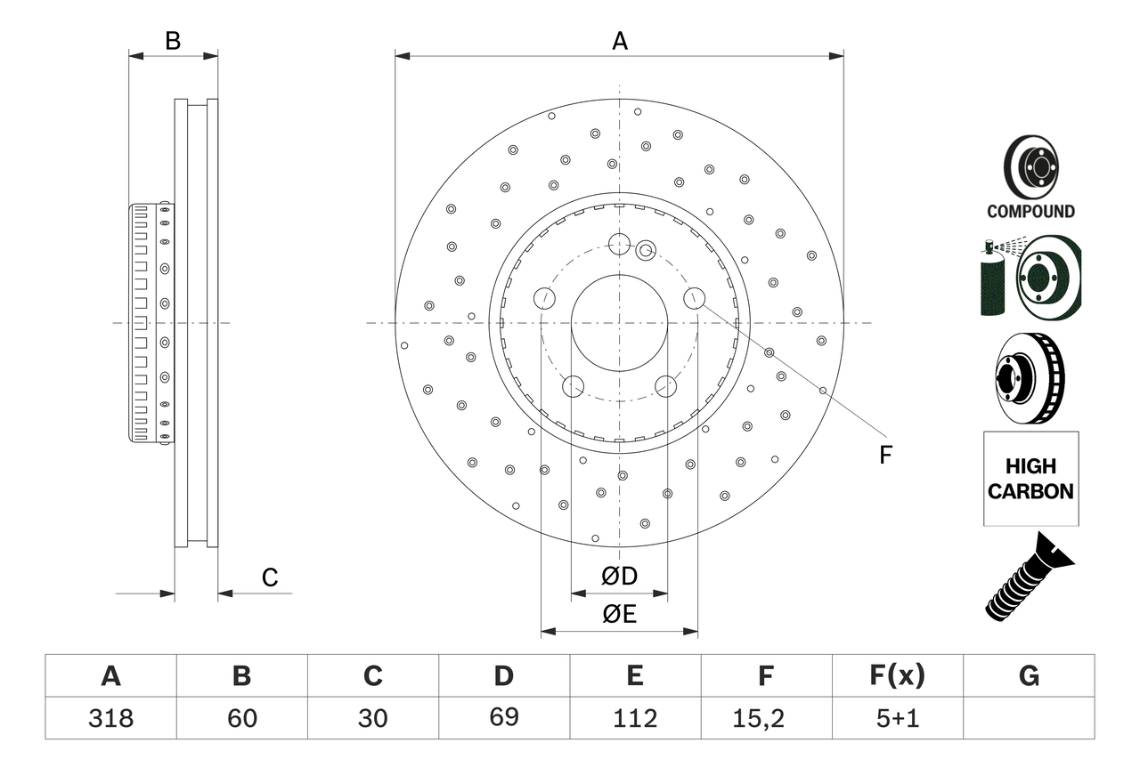 BOSCH 0 986 479 H37 Disc frana