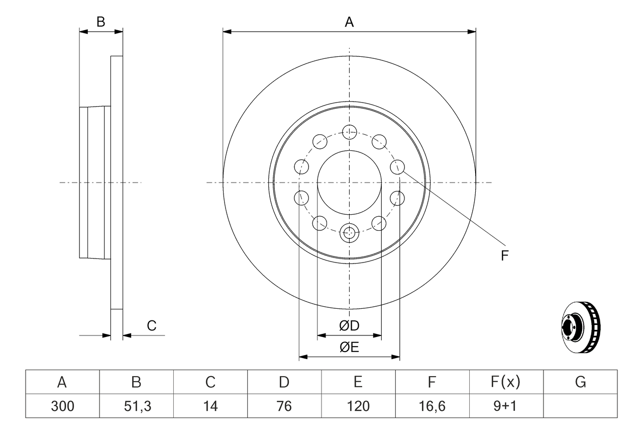 BOSCH 0 986 479 K02 Bremsscheibe