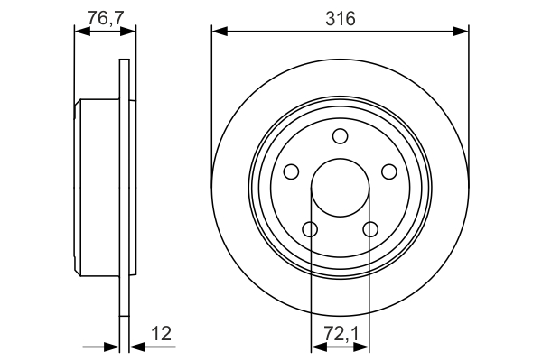 BOSCH 0 986 479 R08 Discofreno-Discofreno-Ricambi Euro