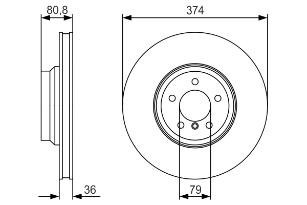 BOSCH 0 986 479 R35 Brake Disc