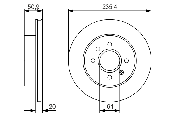 BOSCH 0 986 479 R52 Brake Disc