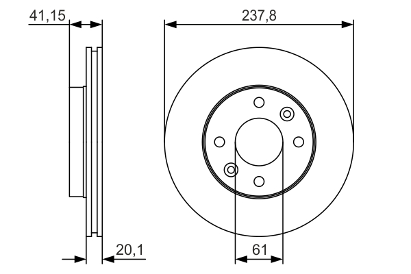 BOSCH 0 986 479 R66 Brake Disc