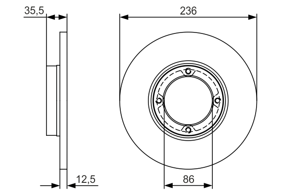 BOSCH 0 986 479 R81 Brake Disc