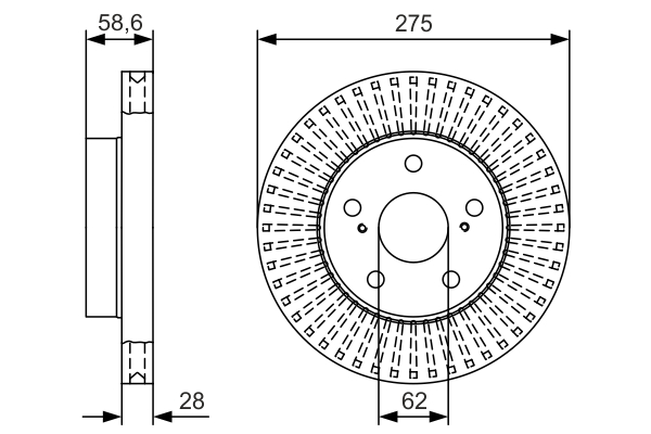 BOSCH 0 986 479 T18 Brake Disc