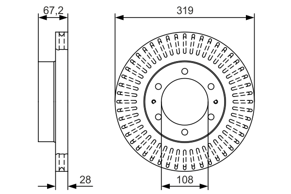 BOSCH 0 986 479 T36 Brake Disc