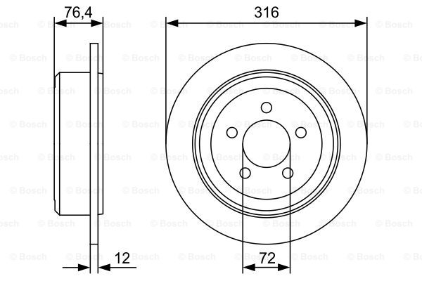 BOSCH 0 986 479 W22 Brake Disc