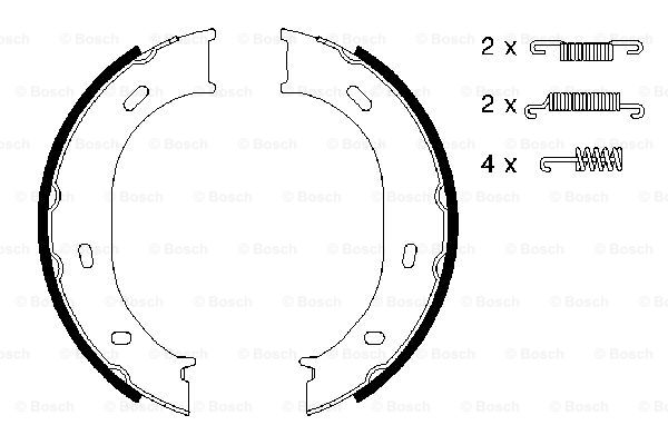 BOSCH 0 986 487 610 Kit ganasce, Freno stazionamento-Kit ganasce, Freno stazionamento-Ricambi Euro