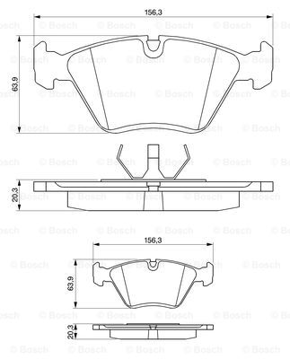 BOSCH 0 986 490 640 Kit pastiglie freno, Freno a disco-Kit pastiglie freno, Freno a disco-Ricambi Euro