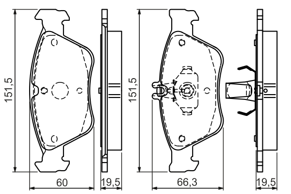 BOSCH 0 986 494 002 Kit pastiglie freno, Freno a disco-Kit pastiglie freno, Freno a disco-Ricambi Euro