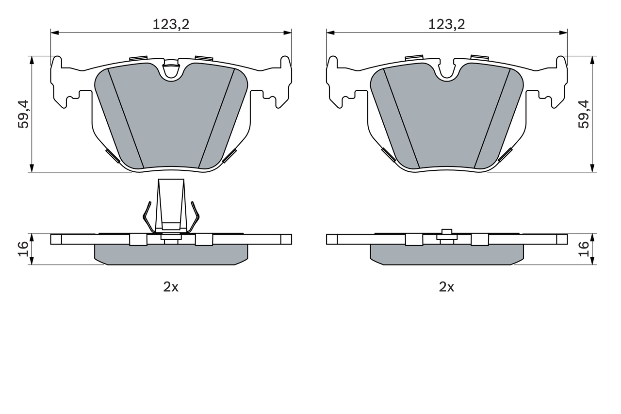 BOSCH 0 986 494 006 Kit pastiglie freno, Freno a disco-Kit pastiglie freno, Freno a disco-Ricambi Euro