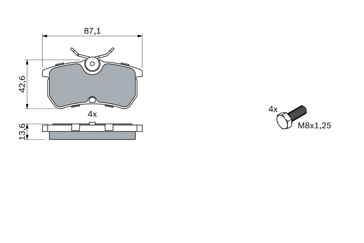 BOSCH 0 986 494 011 Kit pastiglie freno, Freno a disco-Kit pastiglie freno, Freno a disco-Ricambi Euro