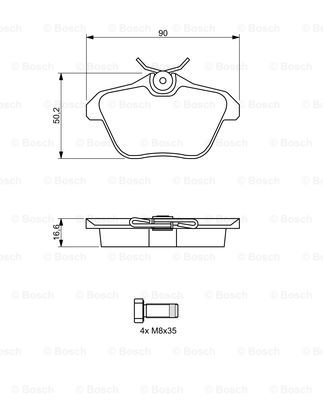 BOSCH 0 986 494 020 Kit pastiglie freno, Freno a disco