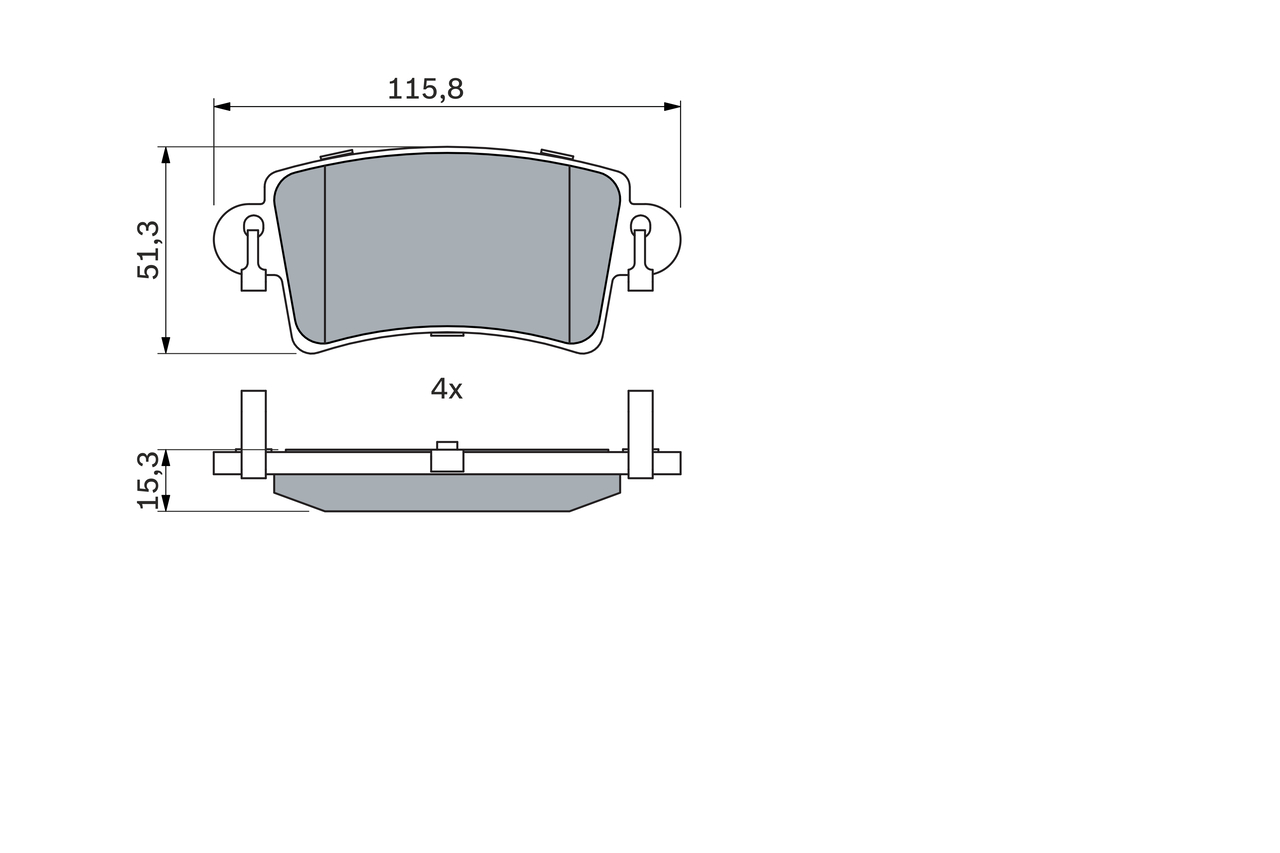 BOSCH 0 986 494 043 Kit pastiglie freno, Freno a disco-Kit pastiglie freno, Freno a disco-Ricambi Euro