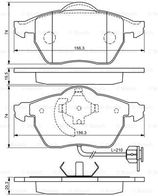 BOSCH 0 986 494 050 Kit pastiglie freno, Freno a disco-Kit pastiglie freno, Freno a disco-Ricambi Euro