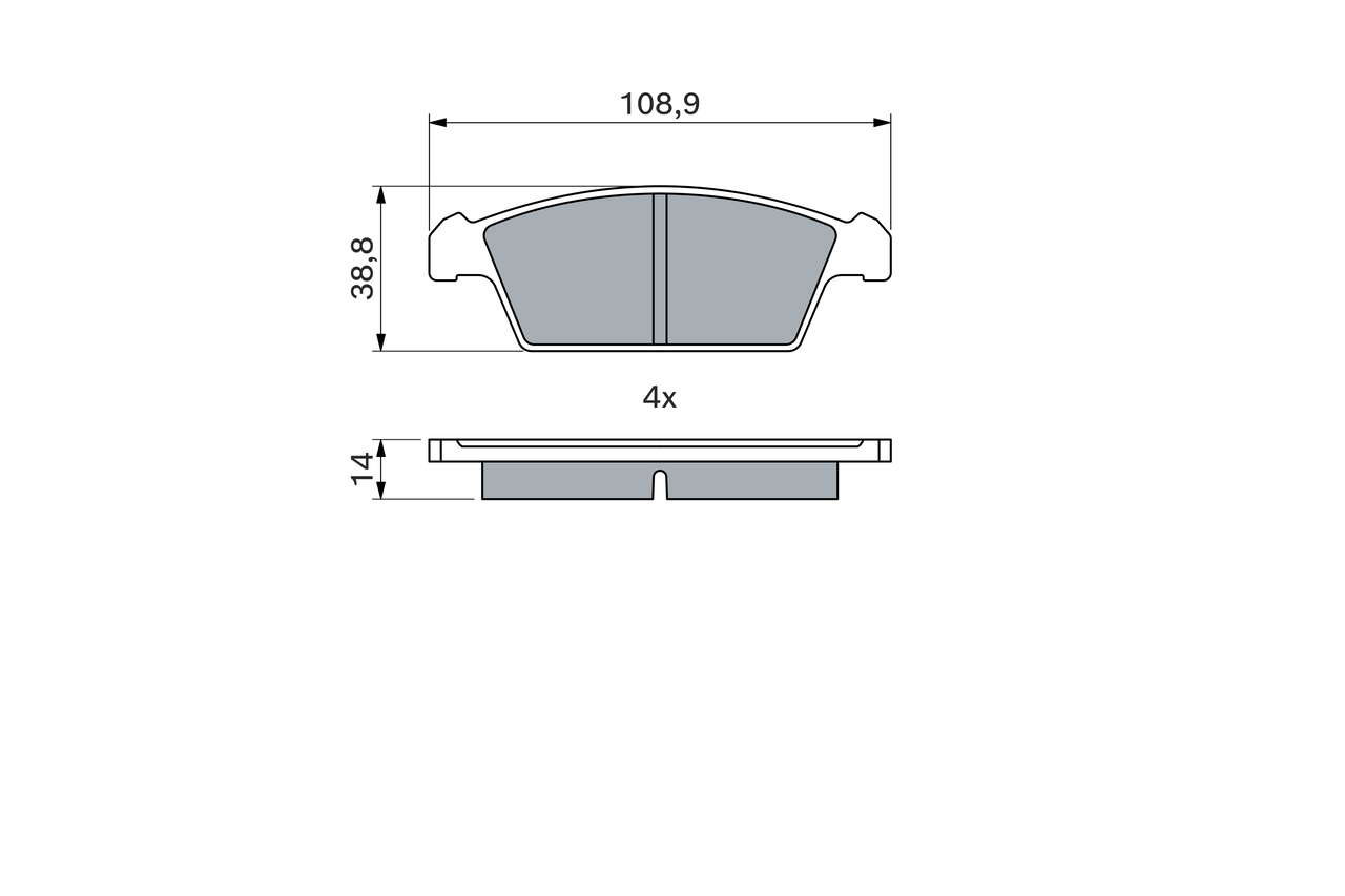BOSCH 0 986 494 066 Bremsbelagsatz, Scheibenbremse