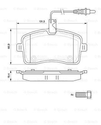 BOSCH 0 986 494 097 Kit pastiglie freno, Freno a disco