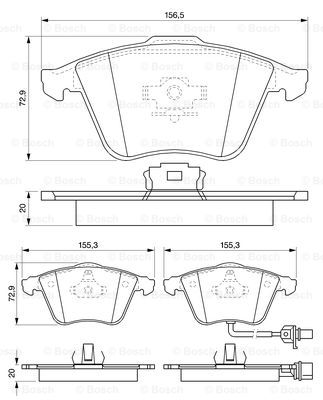 BOSCH 0 986 494 103 Kit pastiglie freno, Freno a disco-Kit pastiglie freno, Freno a disco-Ricambi Euro