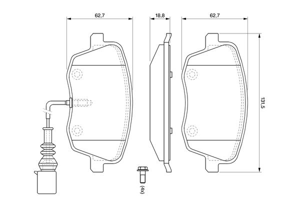 BOSCH 0 986 494 105 Bremsbelagsatz, Scheibenbremse