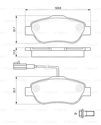 BOSCH 0 986 494 114 Kit pastiglie freno, Freno a disco