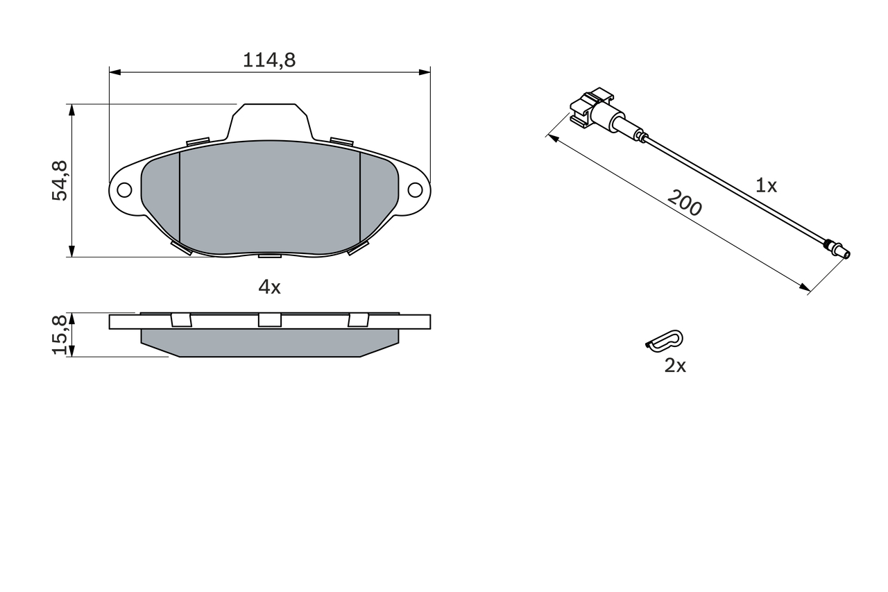 BOSCH 0 986 494 115 Kit pastiglie freno, Freno a disco