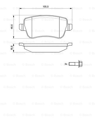 BOSCH 0 986 494 125 Kit pastiglie freno, Freno a disco