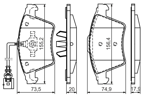 BOSCH 0 986 494 164 Kit pastiglie freno, Freno a disco-Kit pastiglie freno, Freno a disco-Ricambi Euro